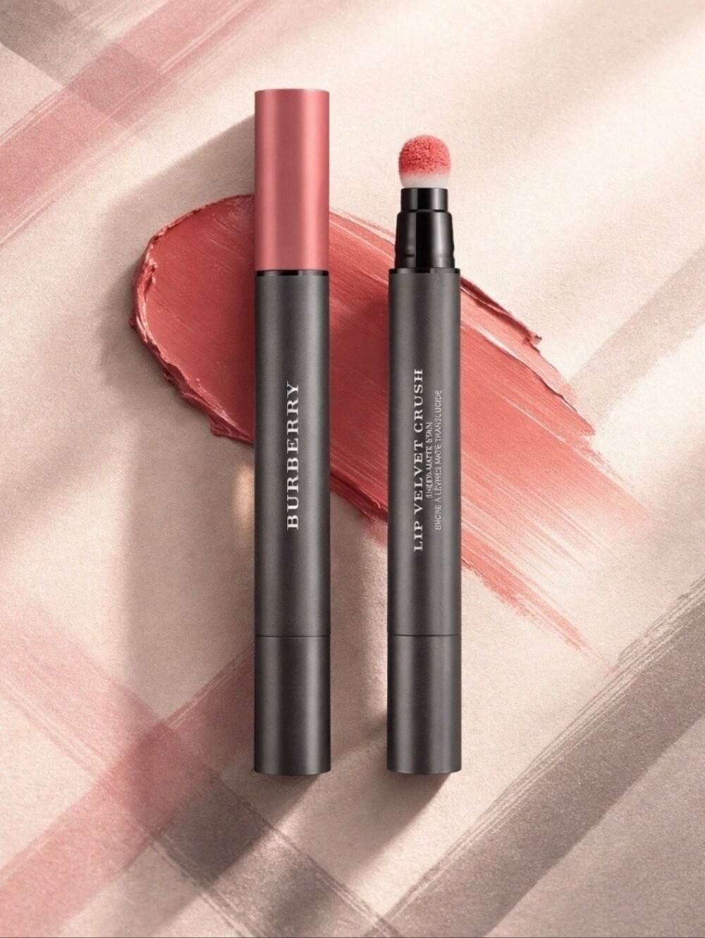 Burberry Lip Velvet Crush Sheer-Matte Stain in the shade Copper Pink (No. 16).